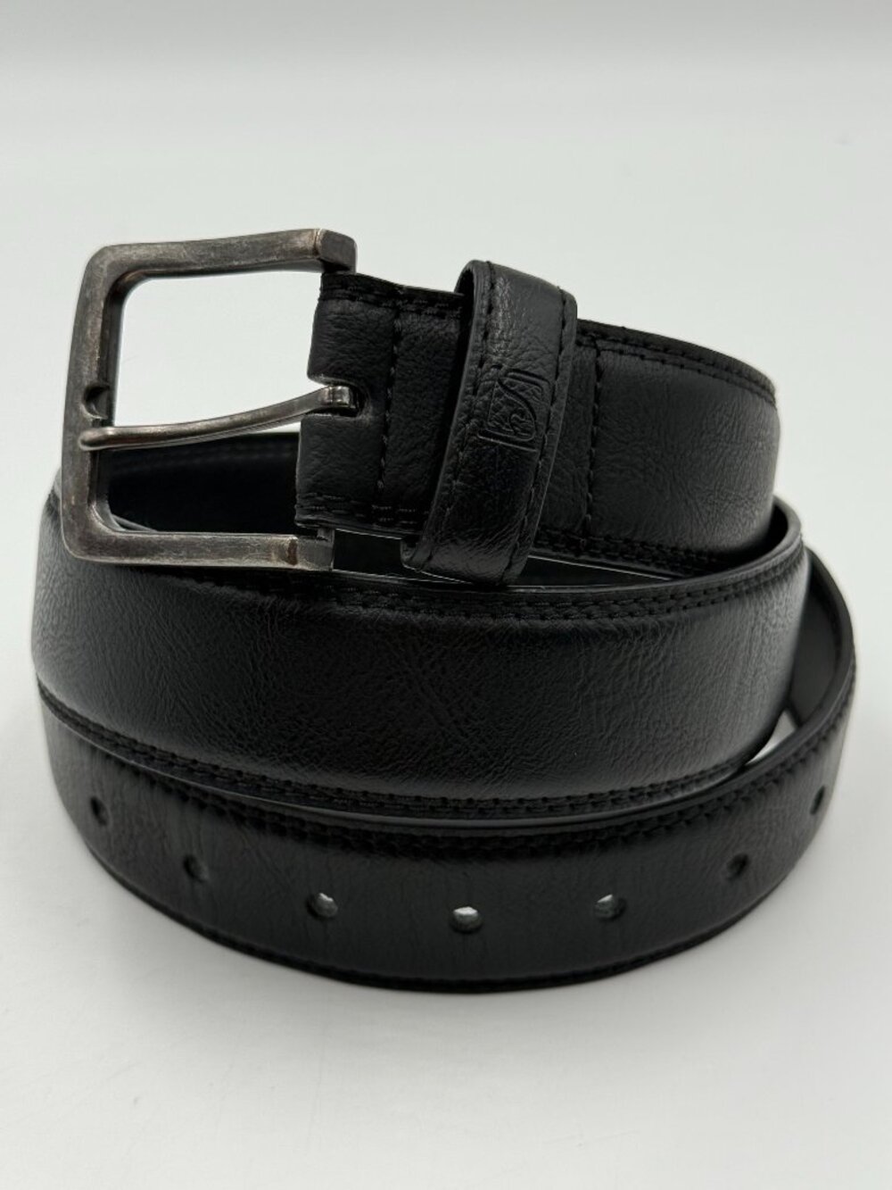 Bonded Leather Black Belt Mens Size Medium 1.5" Wide Dress Work